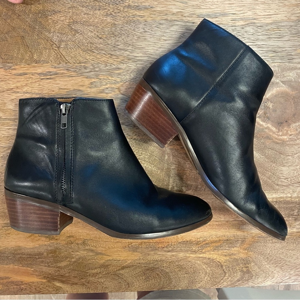 J Crew Black Booties Boots - Size 8 Leather